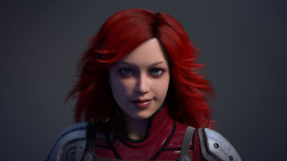 Eve rider red hair helmet - her head free wallpaper for desktop