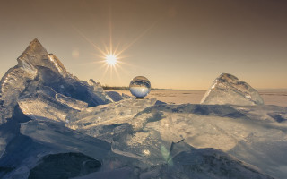 Ice sculpture frozen lake abstract - abstract illusionism free wallpaper