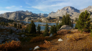 Lake mountains trees sunny day 5 - ansel adams free wallpaper