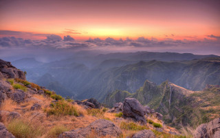 Mountain range sunset clouds grassy 5 - murata range free wallpaper