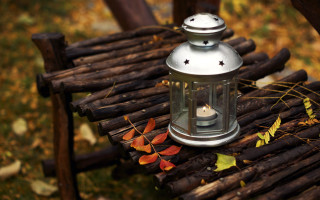 Lantern wooden bench woods candle - a wooden bench free wallpaper