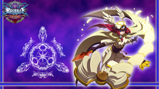 Woman white dress sword purple 2 - a blue border free wallpaper