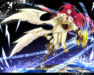 Girl red hair wings flying - her other hand free wallpaper
