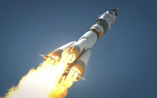 Rocket flying launching fire explosion - its side free wallpaper