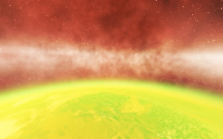 Yellow red planet clouds night - planet free wallpaper