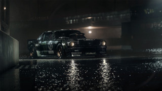 Car wet street night cyberpunk - the car free wallpaper