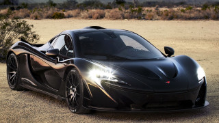 Black sports car desert background - a desert area free wallpaper