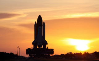 Rocket sunset cityscape fire mountain - a rocket free wallpaper