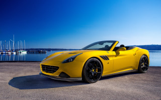 Yellow sports car water boats 2 - a yellow sports car free wallpaper