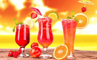 Sunset summer vibrancy drinks fruit - fruit free wallpaper