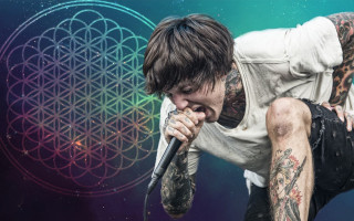 Tattooed man microphone night sky - tattoo free wallpaper