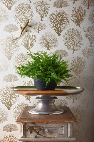 Potted plant metal stand wallpapered - anne rigney free wallpaper