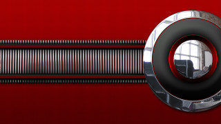 Red ring window reflection clock - kinetic free wallpaper