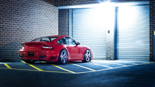 Red car parking lot building 8 - dave allsop free wallpaper