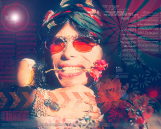 Woman flower mouth bandana red - psychedelic art free wallpaper