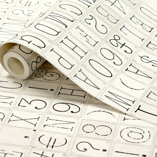 White tape black letters tabletop - international typographic style free wallpaper