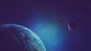 Blue planet stars moon aurora 2 - a blue planet free wallpaper