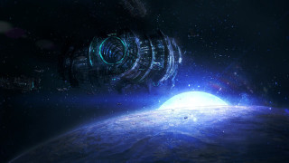 Space station planet bright light 6 - chris cold free wallpaper