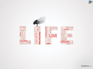 Life word cloud tree red - a word cloud free wallpaper