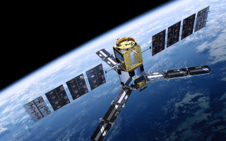 Satellite containers earth space aurora - space free wallpaper