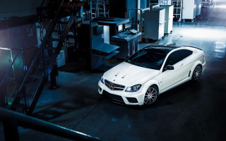 White car garage staircase man - photorealism free wallpaper