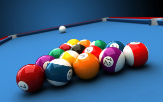 Pool table pool balls cues - a pool table free wallpaper