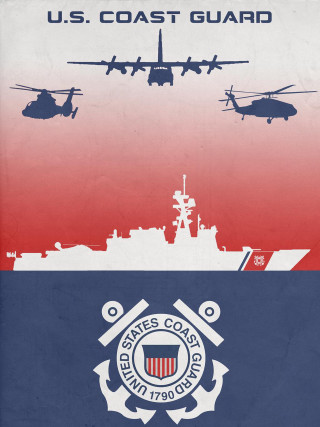 Coast guard helicopter emblem poster - american scene painting free wallpaper
