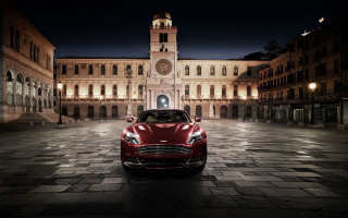 Red car night city clock - christopher wren free wallpaper