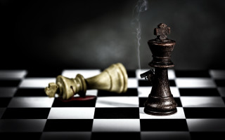 Chessboard chesspieces surreal raytraced art - a chess board free wallpaper