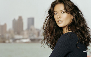 Woman long hair water city - a city in the background and a boat free wallpaper