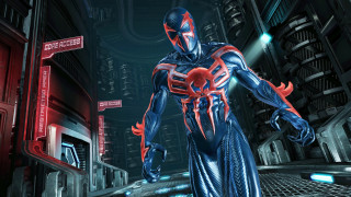 Futuristic man city night red - mask free wallpaper