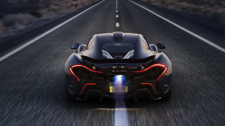 Black sports car rearview light - side and a light free wallpaper