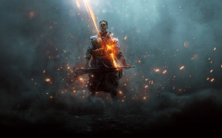 Man sword smoke fire astronaut - a sword free wallpaper for desktop