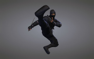 Baioken eishun action portrait male - his hand and a knife free wallpaper