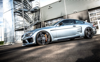 Silver sports car spiral staircase - matte finish free wallpaper