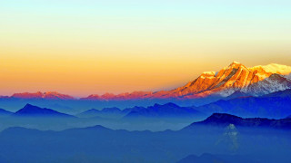 Mountain sunset blue sky clouds - mystical free wallpaper