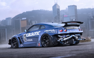 Blue car exhaust parking lot - andrew bell free wallpaper
