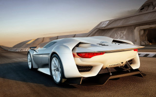 White sports car building large - a large window free wallpaper