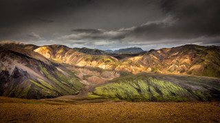 Mountain range cloudy sky evening - mystical free wallpaper