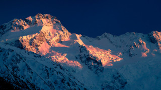 Mountain snow night brightlight autumn - dramatic free wallpaper