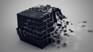 Black cube broken glass deconstructivism - a broken glass window free wallpaper
