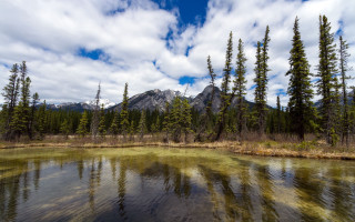Mountain lake forest field sky 3 - derek chittock free wallpaper