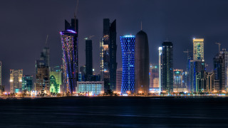 City skyline night lit ferris - daren bader free wallpaper