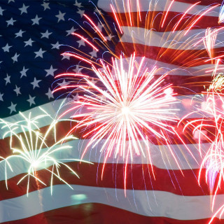 American flag fireworks background foreground - free new year wallpaper