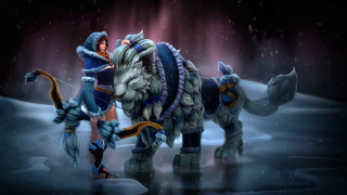 Woman fox tail snowing hood - a snowy area free wallpaper