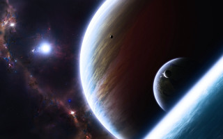 Distant objects bright lights space - a distant object in the distance free wallpaper