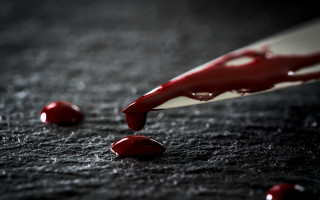 Bloody knife food blood table - a piece of food free wallpaper