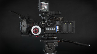 Camera red lens tripod 3d - red free wallpaper for desktop