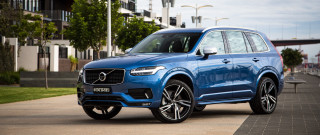 Blue volvo suv city street 2 - private press free wallpaper