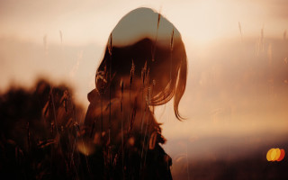 Woman tallgrass sunset backlighting portrait - tall grass free wallpaper